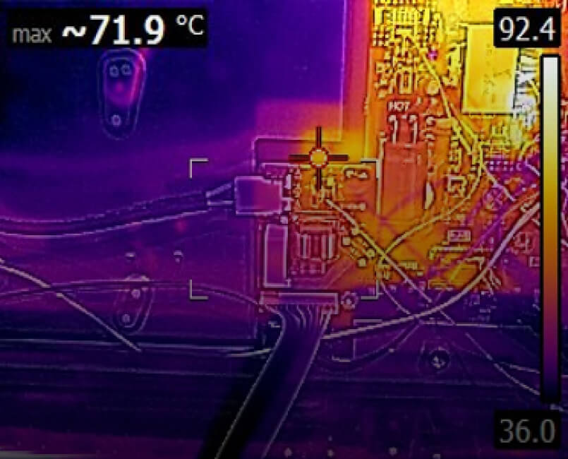 Thermal rise @ 130V (low voltage) – 72 °C